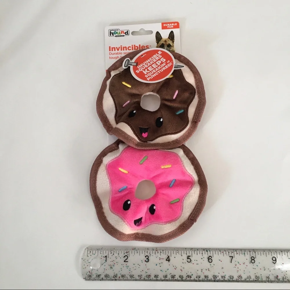 NEW Dog Toys Durable No Stuff No Mess Donut w/ Squeakers | Outward Hound